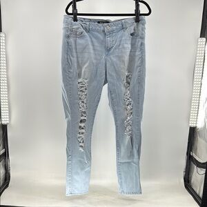 Wax Jean Women's Distressed Light Blue Skinny Jeans